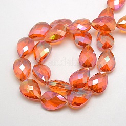 Electroplate Crystal Glass Teardrop Beads Strands&nbsp;EGLA-F067B-07