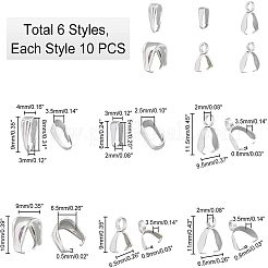 304ステンレススチール製スナップオンベイルとアイスピックピンチベイル60個。  銀  10個/スタイル&nbsp;STAS-UN0024-90