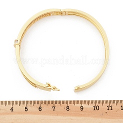 Brass Micro Pave Clear Cubic Zirconia Hinged Bangles for Women&nbsp;BJEW-K274-12G