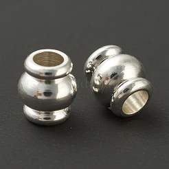 真鍮ビーズ  カドミウムフリー＆鉛フリー  長持ちメッキ  コラム  925銀メッキ  6x5.5mm  穴：3mm&nbsp;KK-H759-21A-S