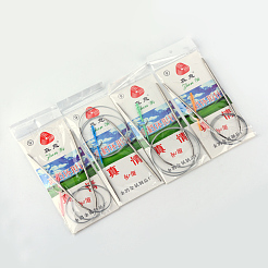 鋼線ステンレス鋼円形編み針とランダムな色のプラスチック製のタペストリー針  利用できるより多くのサイズ  ステンレス鋼色  650x2.5mm  52x1mm  2個/袋&nbsp;TOOL-R042-650x2.5mm
