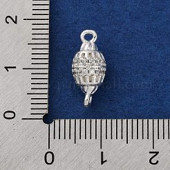 Brass Micro Pave Clear Cubic Zirconia Hollow Oval Connector Charms&nbsp;KK-A230-05A-S