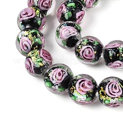 Handmade Foil Glass Beads Strands&nbsp;FOIL-N033-04A