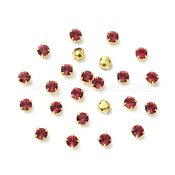 プレシオサ® マキシマ クリスタル 縫い付けカップ  チェコクリスタル  真鍮製爪付き台座付き  719 35 021 チャトン（丸）  ゴールドカラー  ルビー90110個  ss16（3.8~4mm）&nbsp;X-PRC-SS16-90110-G