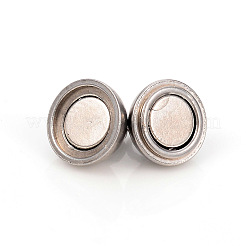 Tarnish Resistant 201 Stainless Steel Magnetic Clasps with Loops&nbsp;STAS-L244-10B-P