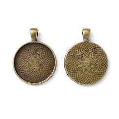 Tibetan Style Alloy Pendant Cabochon Settings&nbsp;TIBEP-Q045-048AB-NR