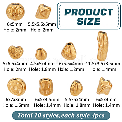 40Pcs 4 Styles 304 Stainless Steel Spacer Beads&nbsp;STAS-PH0005-85