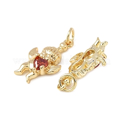 Brass Micro Pave Cubic Zirconia Pendants&nbsp;KK-C143-05G