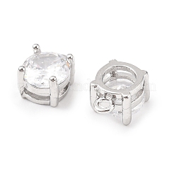 Brass Micro Pave Cubic Zirconia Pendants&nbsp;KK-D382-04P-03