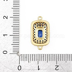 Brass Micro Pave Cubic Zirconia Connector Charms&nbsp;CU-CBAAB9C-01G-04