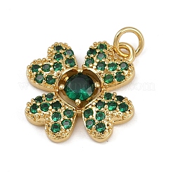 Brass Micro Pave Cubic Zirconia Pendants&nbsp;KK-B150-10G