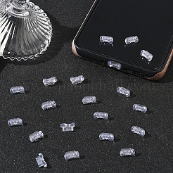 PVCモバイル防塵プラグ50個  蝶結び  透明  5.5x11x4mm&nbsp;AJEW-SC0031-65