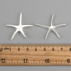 真鍮のヒトデ/海の星のペンダント  銀色のメッキ  32x32mm&nbsp;KK-BB11654