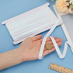 Sparkle Polyester Lace Ribbons&nbsp;OCOR-WH0090-67B
