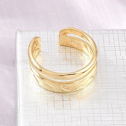 304ステンレススチールカフオープンリング  山模様  イオンプレーティング（ip）  ゴールドカラー  8mm  内径：18mm&nbsp;SA-H001-13G