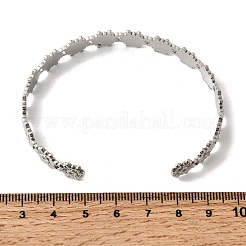 201 Stainless Steel Open Cuff Bangles for Women&nbsp;BJEW-Z162-02P