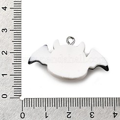 ハロウィン不透明樹脂ペンダント  プラチナ鉄ループ付き  ホワイト  ゴースト  20x35x8mm  穴：2mm&nbsp;LS-CRES-D314-01P-07