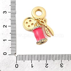 Brass Micro Pave Clear Cubic Zirconia European Dangle Charms&nbsp;KK-F904-08G