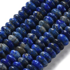 天然石ラピスラズリビーズ連売り  ソーサービーズ  ロンデル  6~6.5x3mm  穴：1mm  約118~119個/連  15.35''（39センチメートル）&nbsp;G-Z030-A22-01