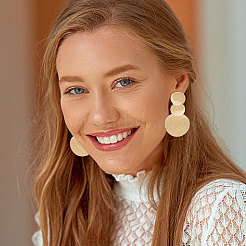 4 Pairs 4 Style Alloy Flat Round Dangle Stud Dangle Earrings for Women&nbsp;EJEW-AN0003-91