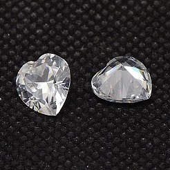 キュービックジルコニア尖底カボション  グレードA  多面カット  ハート  透明  5x5x3mm&nbsp;LS-ZIRC-M005-5mm-007
