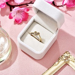 ハートレイヤードリング2個。  合金ハートリング  調節可能なラブリング 積み重ね可能な指輪  女性のためのシンプルなナックルリングジュエリーギフト  プラチナ·ゴールデン  6.2mm  内径：16.5mm  2個/ペア&nbsp;JR931A