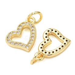Valentine's Day Brass Micro Pave Clear Cubic Zirconia Charms&nbsp;CU-E003-17G-A