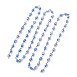 Oval Glass Beaded Link Chains&nbsp;AJEW-JB01471-01