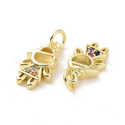 Brass Micro Pave Colorful Cubic Zirconia Pendants&nbsp;KK-E068-VF142