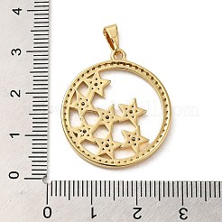 Rack Plating Brass Micro Pave Cubic Zirconia Pendants&nbsp;KK-P241-27G