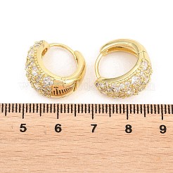 C-Shaped Brass Micro Pave Clear Cubic Zirconia Hoop Earrings&nbsp;EJEW-Z164-20G