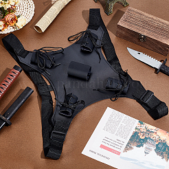 プラスチック製両刀ナイフホルスター  コスプレアニメ衣装用バックシース  ブラック  390x330x2mm  内径：34mm&nbsp;AJEW-WH0816-110