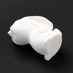オペーク樹脂カボション  花とウサギ  濃いピンク  31x19x23mm&nbsp;RESI-K017-14
