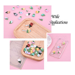 オペーク樹脂カボション  花  ミックスカラー  29x18x6mm  120個/セット&nbsp;CRES-TA0001-04