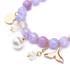 Synthetic Crackle Quartz & Natural Yellow Jade Beaded Stretch Bracelet&nbsp;BJEW-JB08527-04