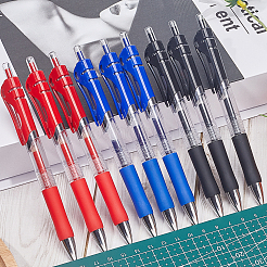 9本 3色 プラスチック プレス ローラー ボールペン  自動ゲルペン  0.5mm極細筆ペン  ミックスカラー  150x16x11mm  3個/カラー&nbsp;AJEW-GF0006-95