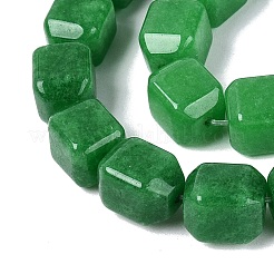 天然の天然翡翠ビーズ連売りを染めた  直方体の  グリーン  10~12x9~10x9~10mm  穴：0.6~0.9mm  約32~36個/連  14.37~16.34（36.5~41.5センチメートル）&nbsp;G-Q608-10I