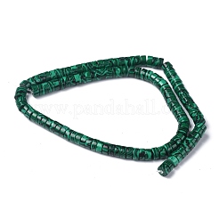 合成マラカイトビーズ連売り  ヒシビーズ  フラットラウンド/ディスク  6x3mm  穴：1mm  約119~131個/連  14.76~15.74インチ（37.5~40cm）&nbsp;G-Z006-C05