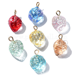 50Pcs Transparent Spray Painted Glass Pendants&nbsp;GLAA-CJ0002-23