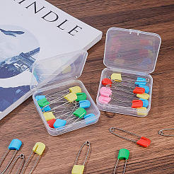 クリアプラスチックビーズ収納ケース  直方体の  透明  7.4x7.2x1.7cm  14個/セット&nbsp;CON-BC0004-49
