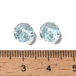 K9ガラス模造オーストリアクリスタルビーズ  多面カット  ロンデル  ライトスカイブルー  8x5~5.5mm  穴：1.2~1.5mm&nbsp;GLAA-D015-01A-30