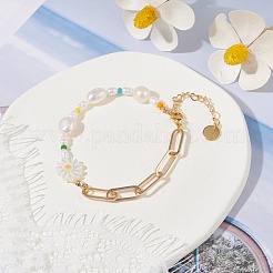 Sunflower Natural Shell Beads Bracelet&nbsp;BJEW-TA00027