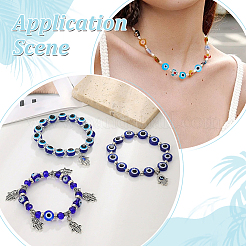 210Pcs 6 Colors Handmade Evil Eye Lampwork Beads&nbsp;LAMP-WR0001-03