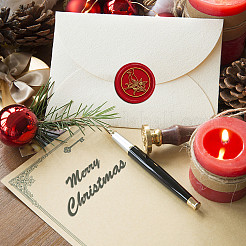 Brass Wax Seal Stamp with Handle&nbsp;AJEW-WH0184-0668