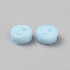 ミニ樹脂ボタン  2穴人形bjd衣服アクセサリー  フラットラウンド  ライトブルー  3x1mm  穴：0.5mm&nbsp;FIND-WH0260-26M