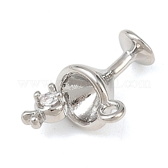 Brass Micro Pave Clear Cubic Zirconia Charms&nbsp;KK-G545-16P