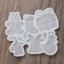 クリスマスベル/靴下/トナカイ DIY シリコンペンダントモールド  レジン型  UVレジン用  エポキシ樹脂工芸品作り  ホワイト  54x60x4mm  穴：1.5~3x5.7mm.  内径：23~26.8x13.8~22.6mm&nbsp;SIMO-H012-03