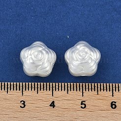 ガラスの輪郭の真珠ビーズ  パールカラーの  花  ホワイト  12x12x8.5mm  穴：1~1.2mm&nbsp;HY-Z001-04