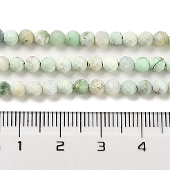 天然石グリーンオパールビーズ連売り  多面カット  ラウンド  4~4.5x4~5mm  穴：0.7mm  約90~94個/連  15.35''（39~39.5センチメートル）&nbsp;G-Z035-A02-03C
