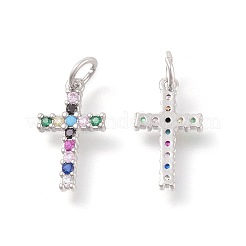 Brass Micro Pave Cubic Zirconia Pendants&nbsp;ZIRC-F106-01P